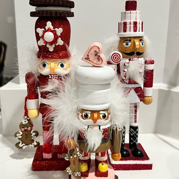 Other - Festive Candy Themed Nutcracker Set with Red and White Accents